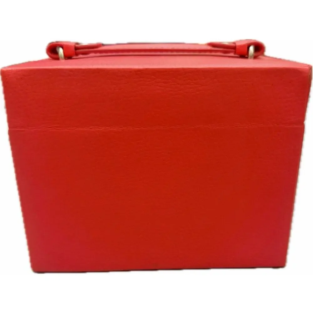 Morelle & Co. Laura Red Leather 3-Tier Jewelry Box With Mirror